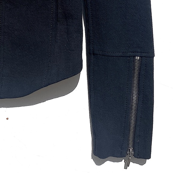 NWT BLANKNYC Women’s Black Double Zip Up Mixed Media Mesh detail Moto Jacket M - Picture 5 of 9